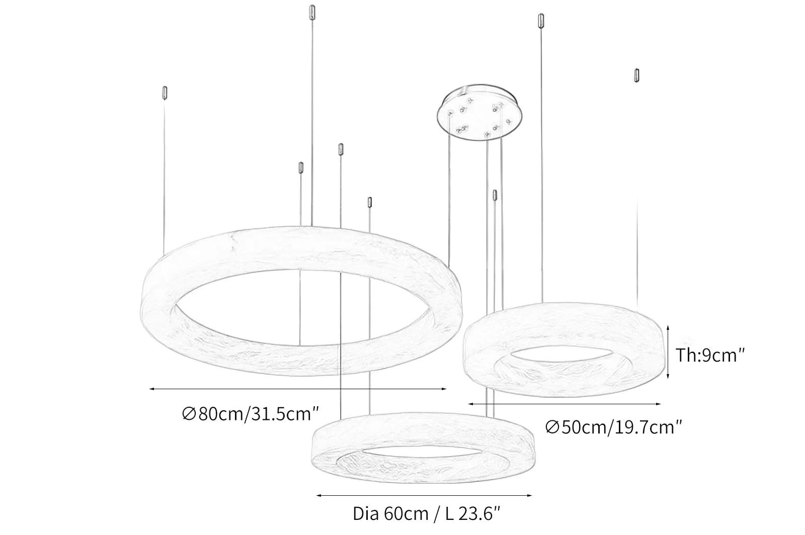 Alabaster Pendant Light Rings - Elsa Home And Beauty