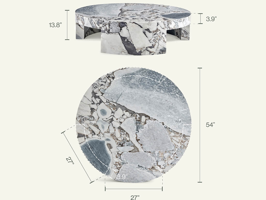 Blue Galaxy Italian Marble Coffee Table | Low Table - Elsa Home And Beauty