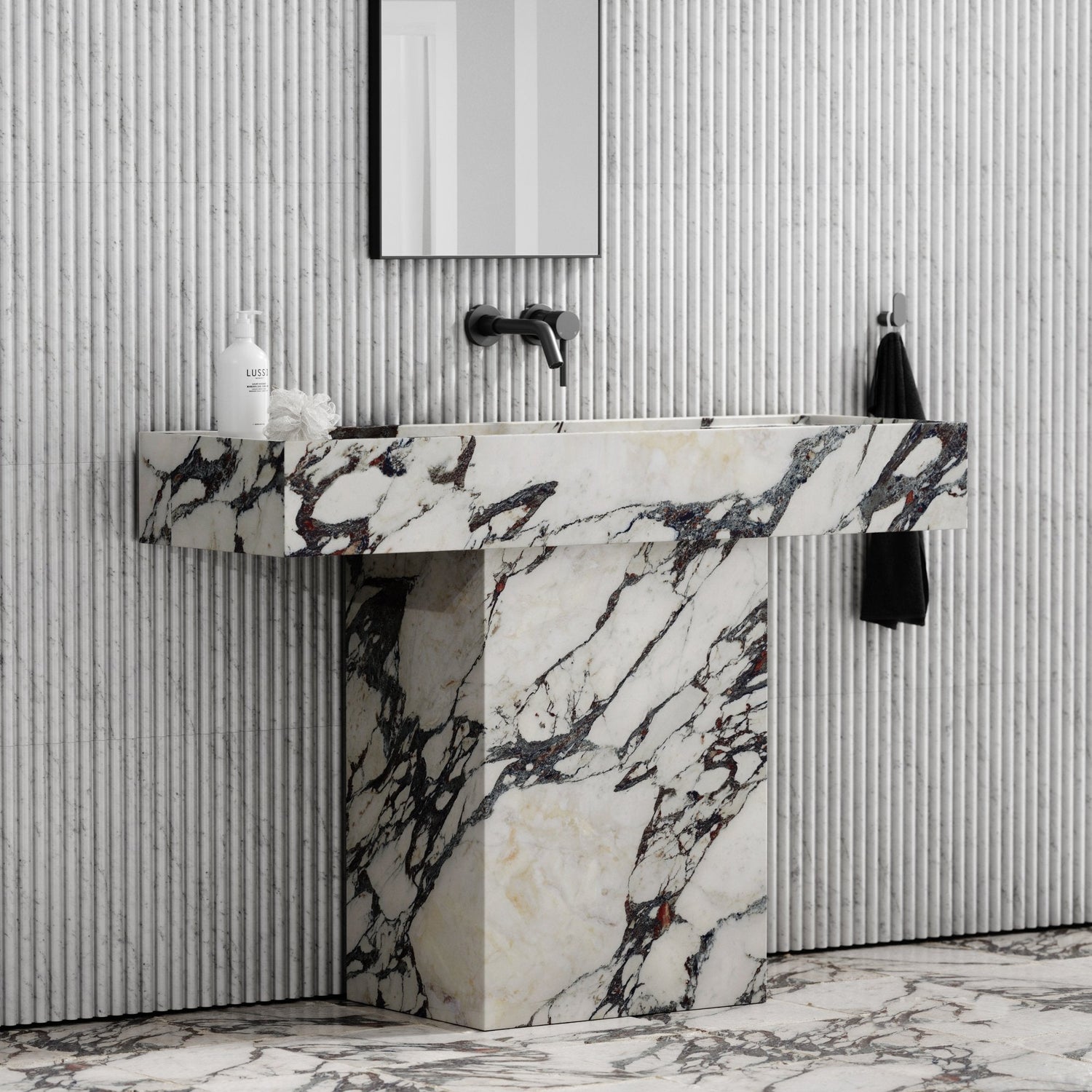 Calacatta Viola Stone Pedestal Sink - Elsa Home And Beauty