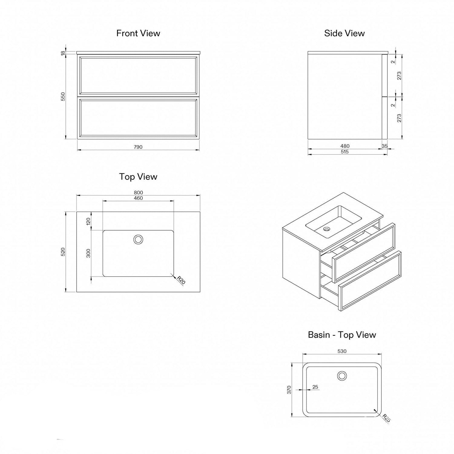 Carrara Marble Floating Vanity With Storage - Elsa Home And Beauty