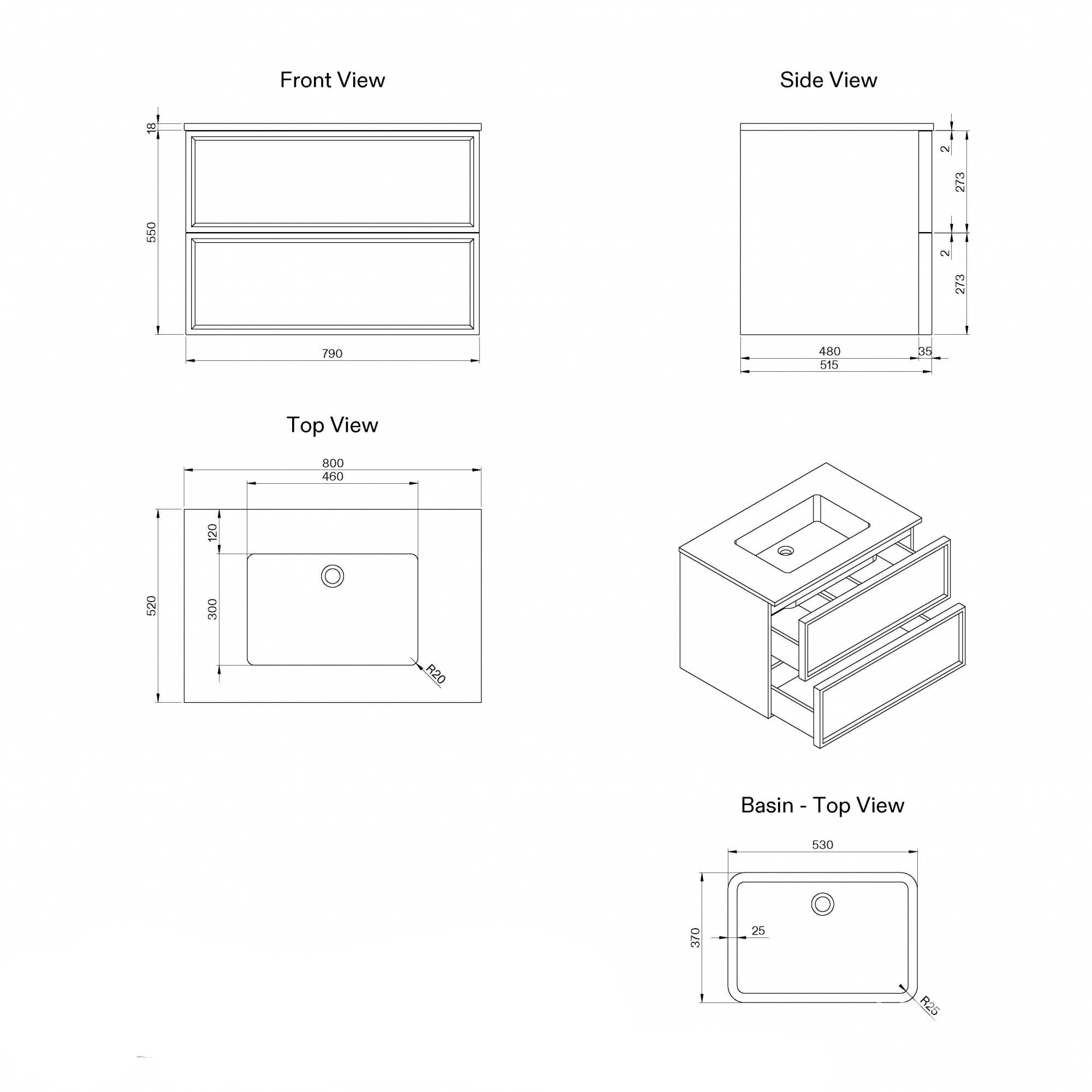 Carrara Marble Floating Vanity With Storage - Elsa Home And Beauty