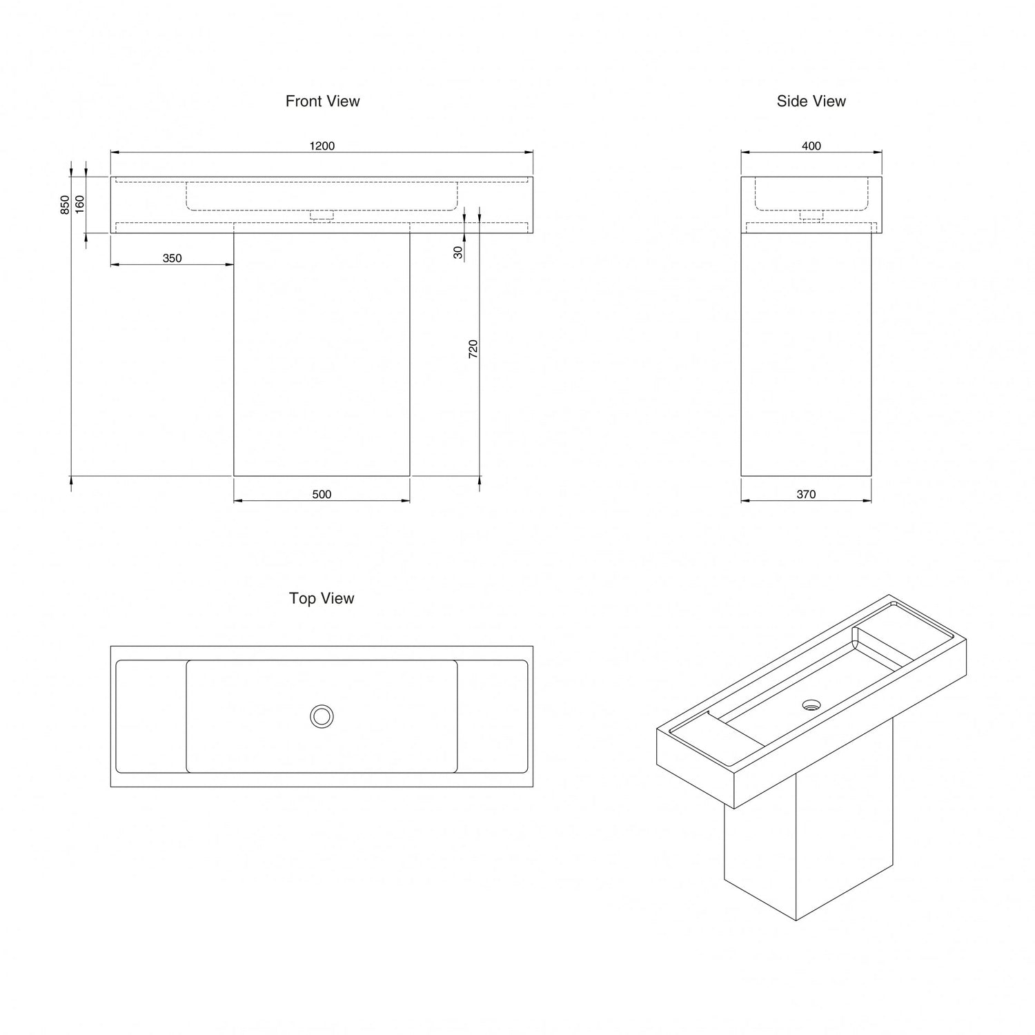 Carrara Pedestal Vanity - Elsa Home And Beauty