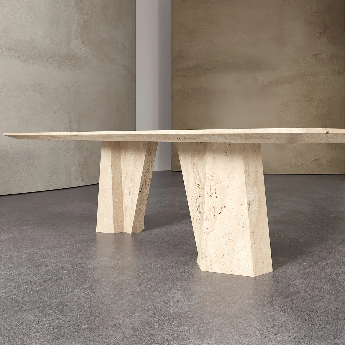 Ezra Travertine Rectangular Dining Table - Elsa Home And Beauty
