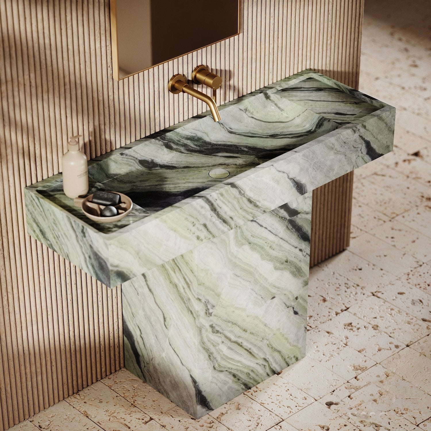Jade Green Marble Vanity - Elsa Home And Beauty