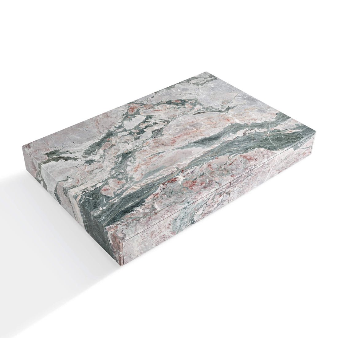 Modern Rectangle Marble Coffee Table With Storage - Elsa Home And Beauty
