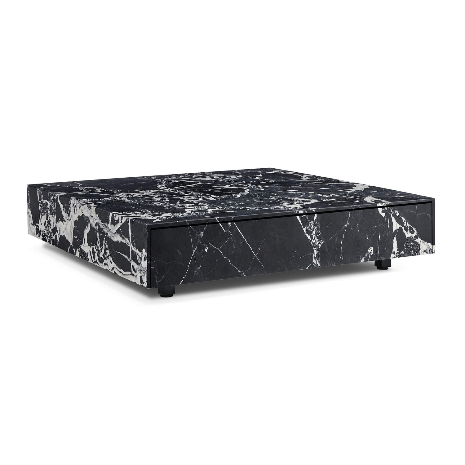 Modern Square Marble Coffee Table With Storage - Elsa Home And Beauty