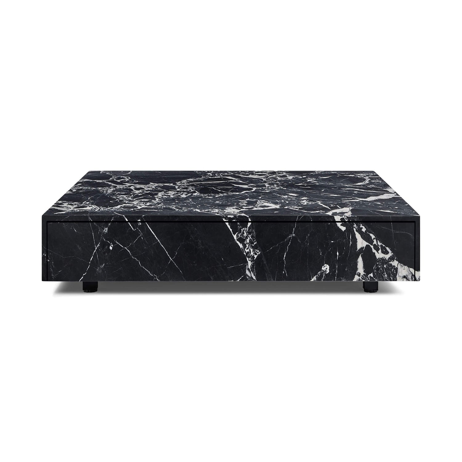 Modern Square Marble Coffee Table With Storage - Elsa Home And Beauty