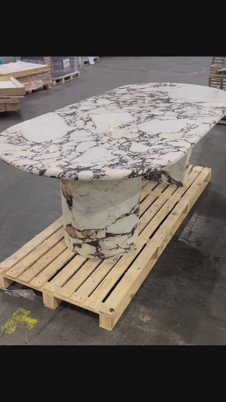 Amiga Calacatta Viola Oval Dining Table