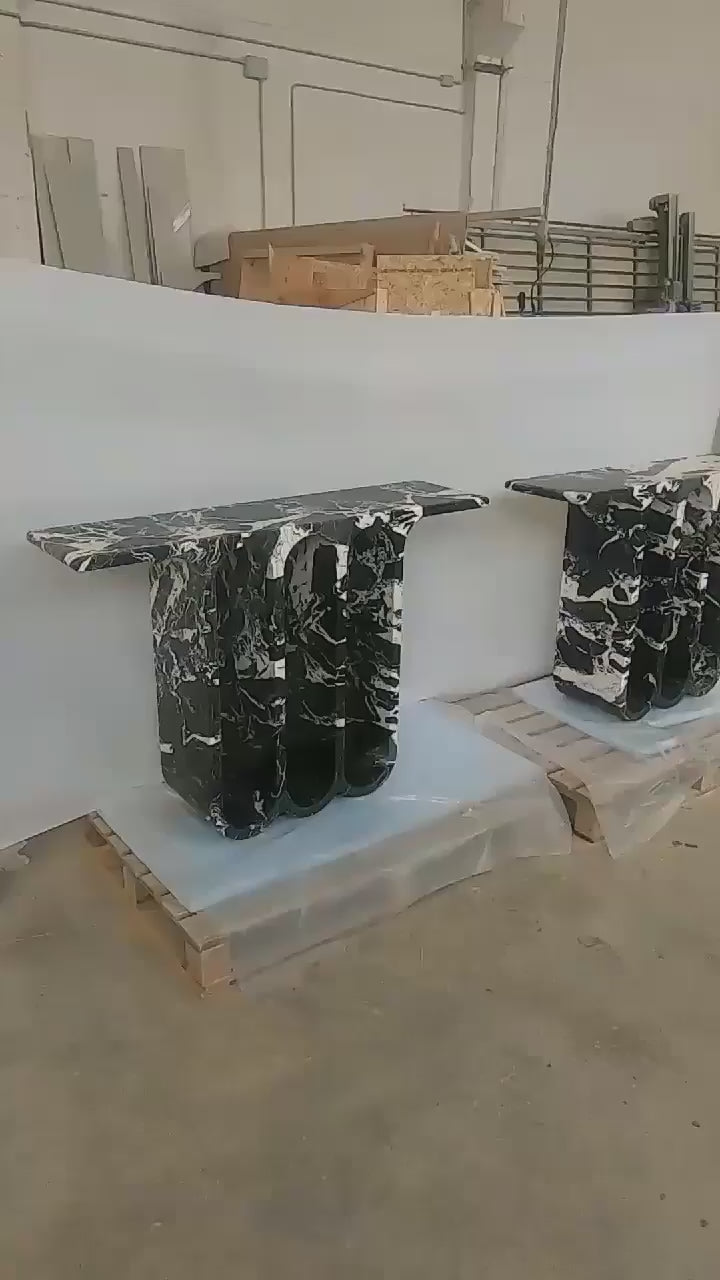 black marble console table