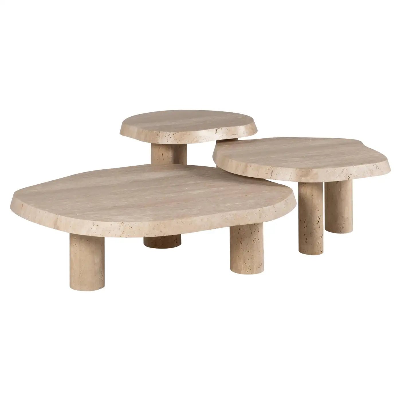 Travertine Nesting Coffee Table Set - Elsa Home And Beauty