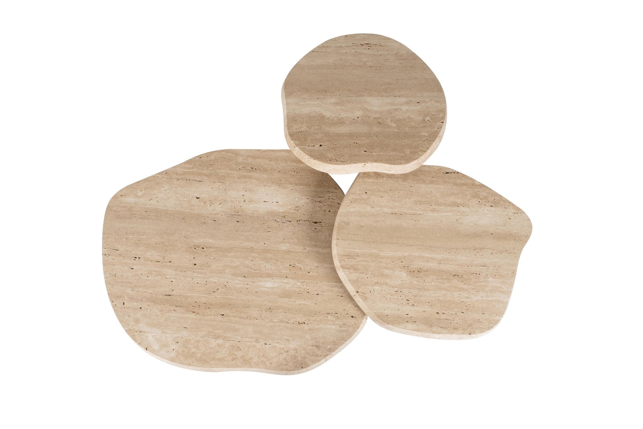 Travertine Nesting Coffee Table Set - Elsa Home And Beauty