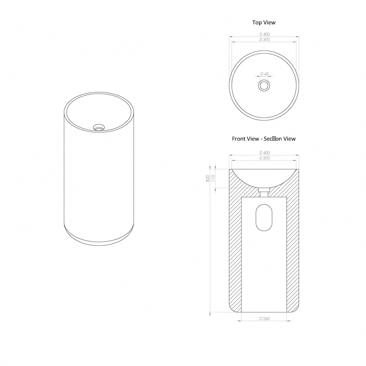 Travertine Pedestal Basin - Elsa Home And Beauty