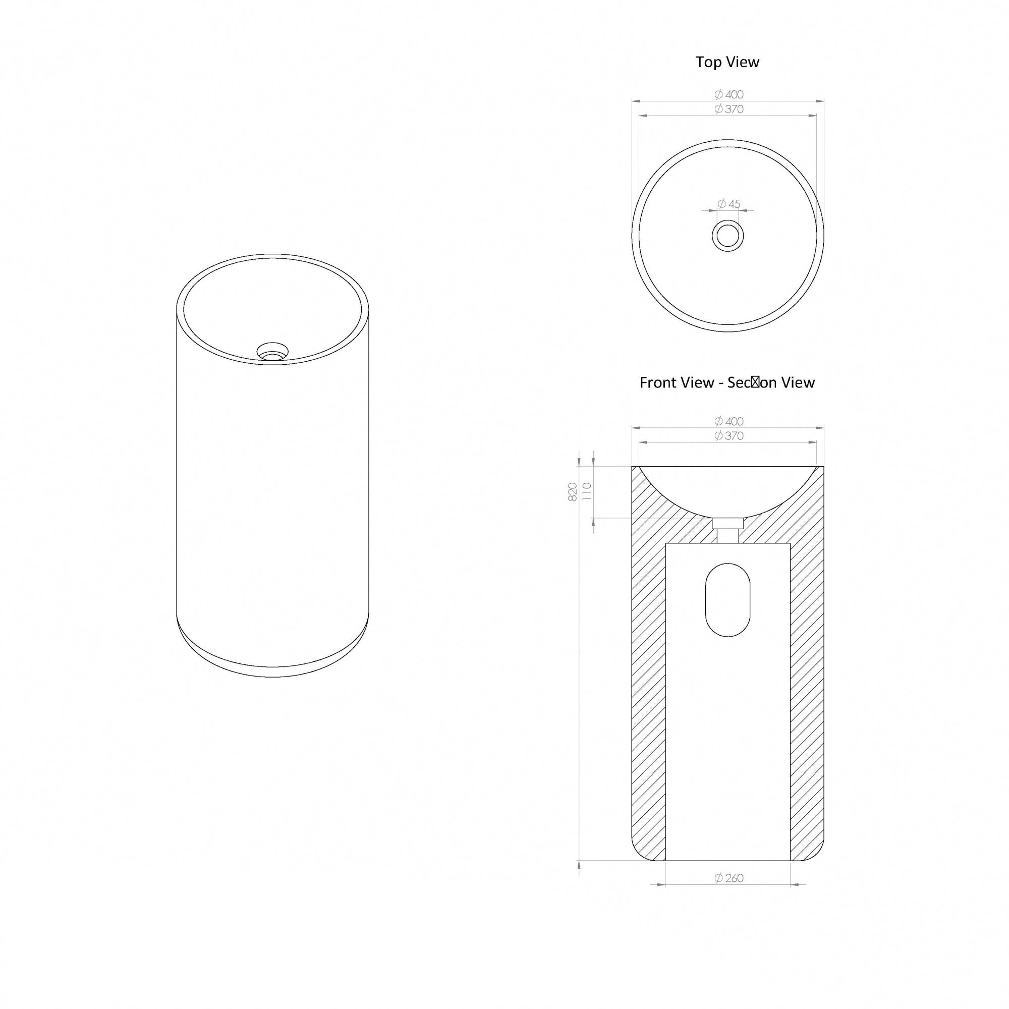 Travertine Pedestal Basin - Elsa Home And Beauty