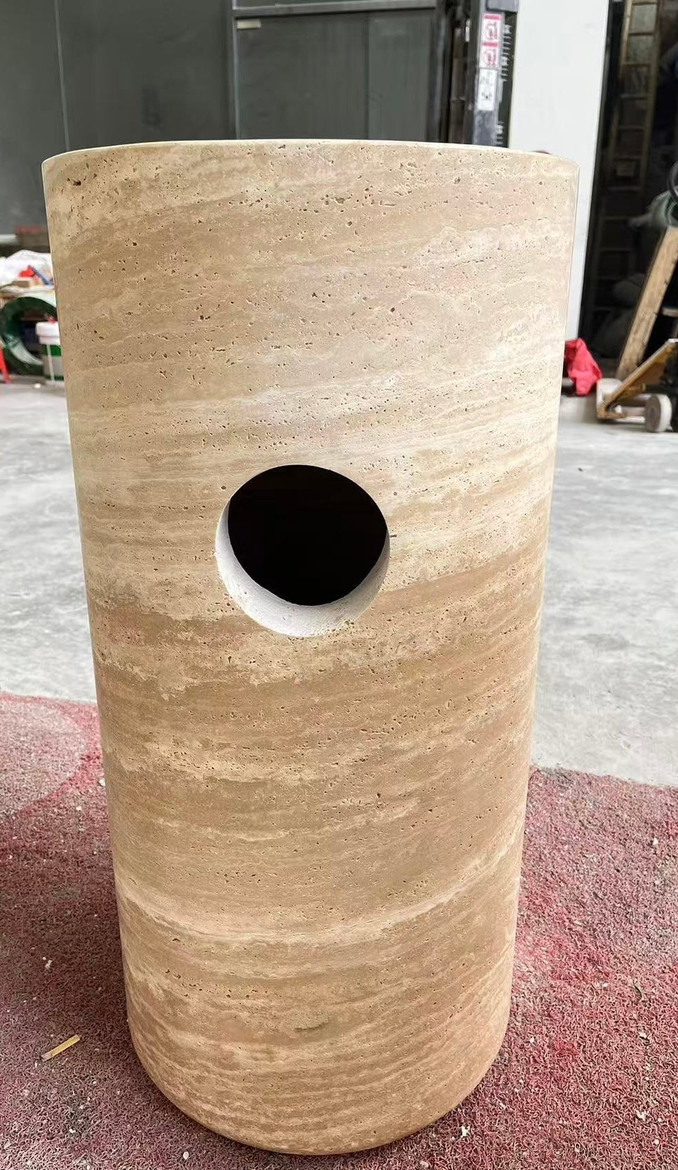 Travertine Pedestal Basin | Natural Stone Freestanding Sink - Elsa Home And Beauty