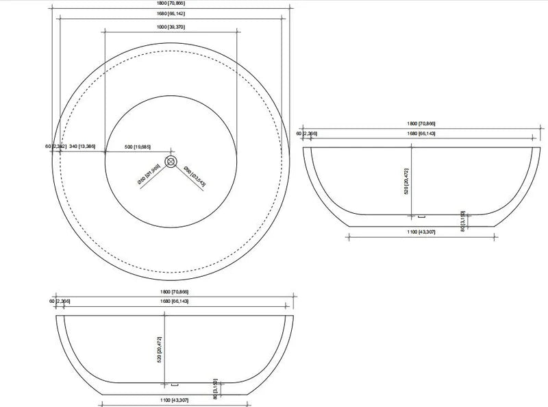 Verde Marble Round Bathtub - Elsa Home And Beauty