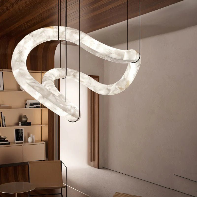 Wave Alabaster Pendant Light - Elsa Home And Beauty