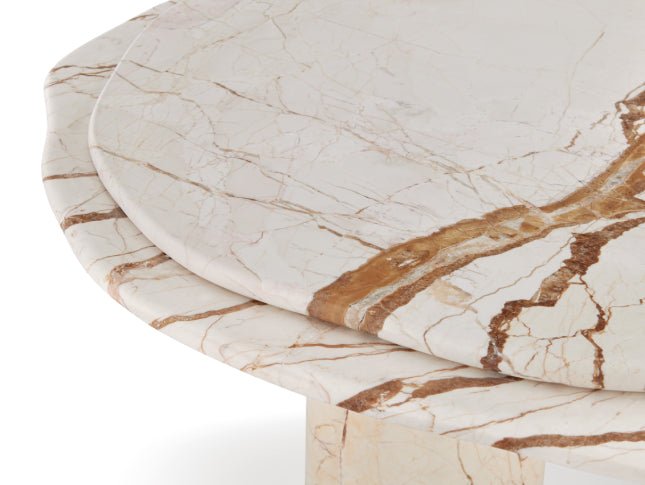Wavy Mid Century Modern Marble Coffee Table - Elsa Home And Beauty