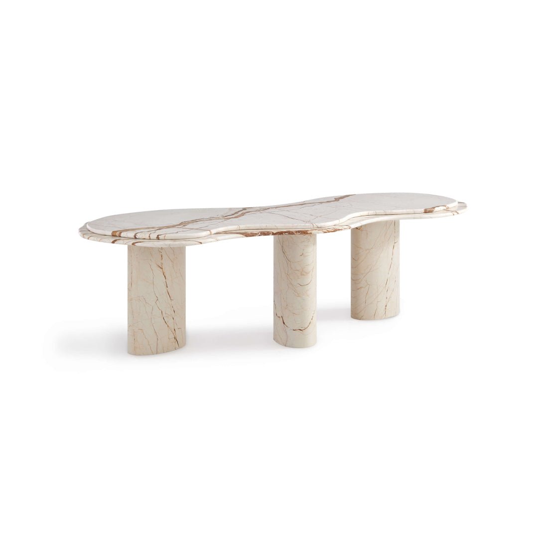 Wavy Mid Century Modern Marble Coffee Table - Elsa Home And Beauty