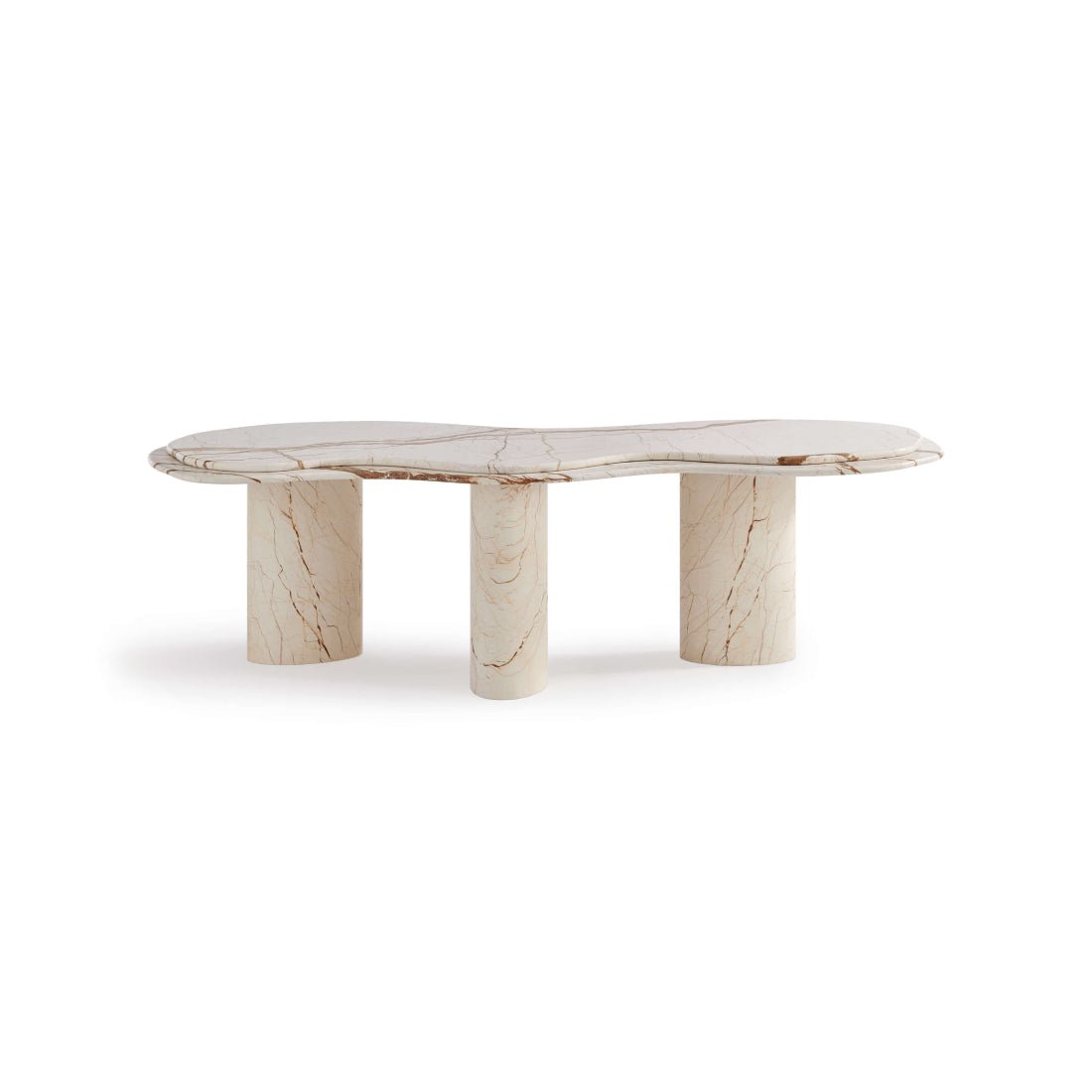 Wavy Mid Century Modern Marble Coffee Table - Elsa Home And Beauty