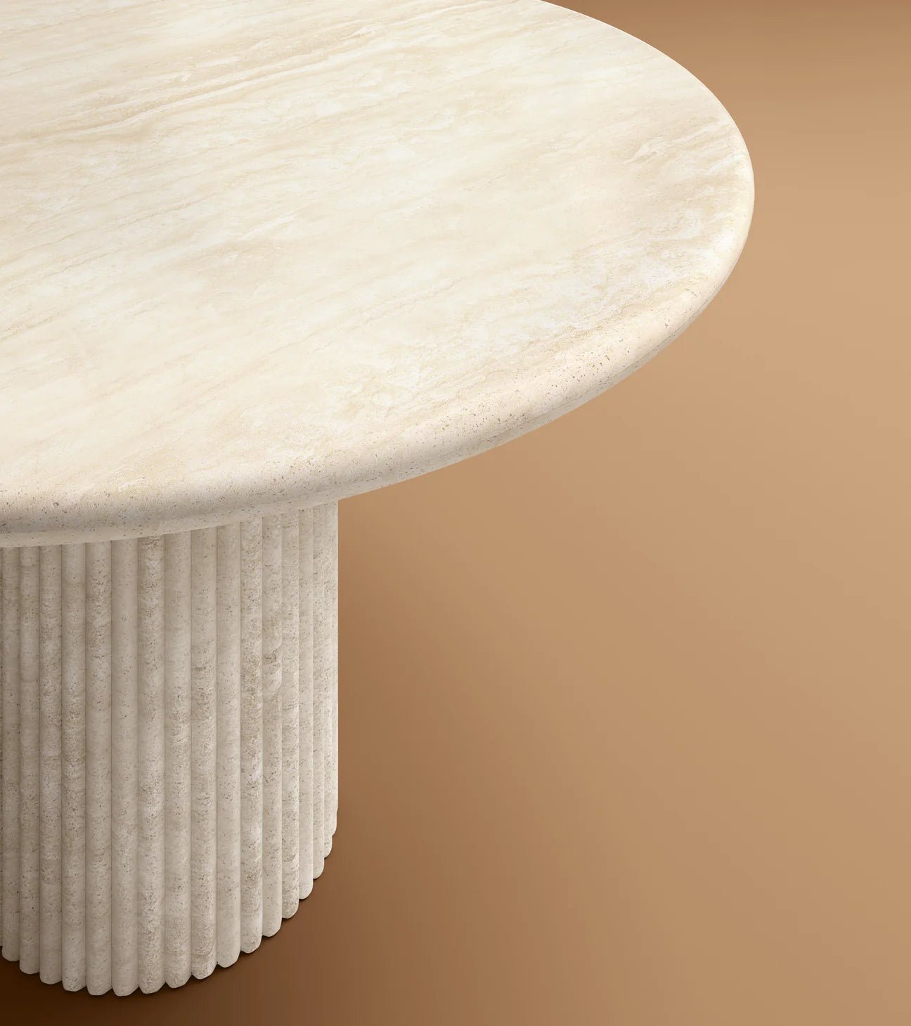 Travertine Round Dining Table