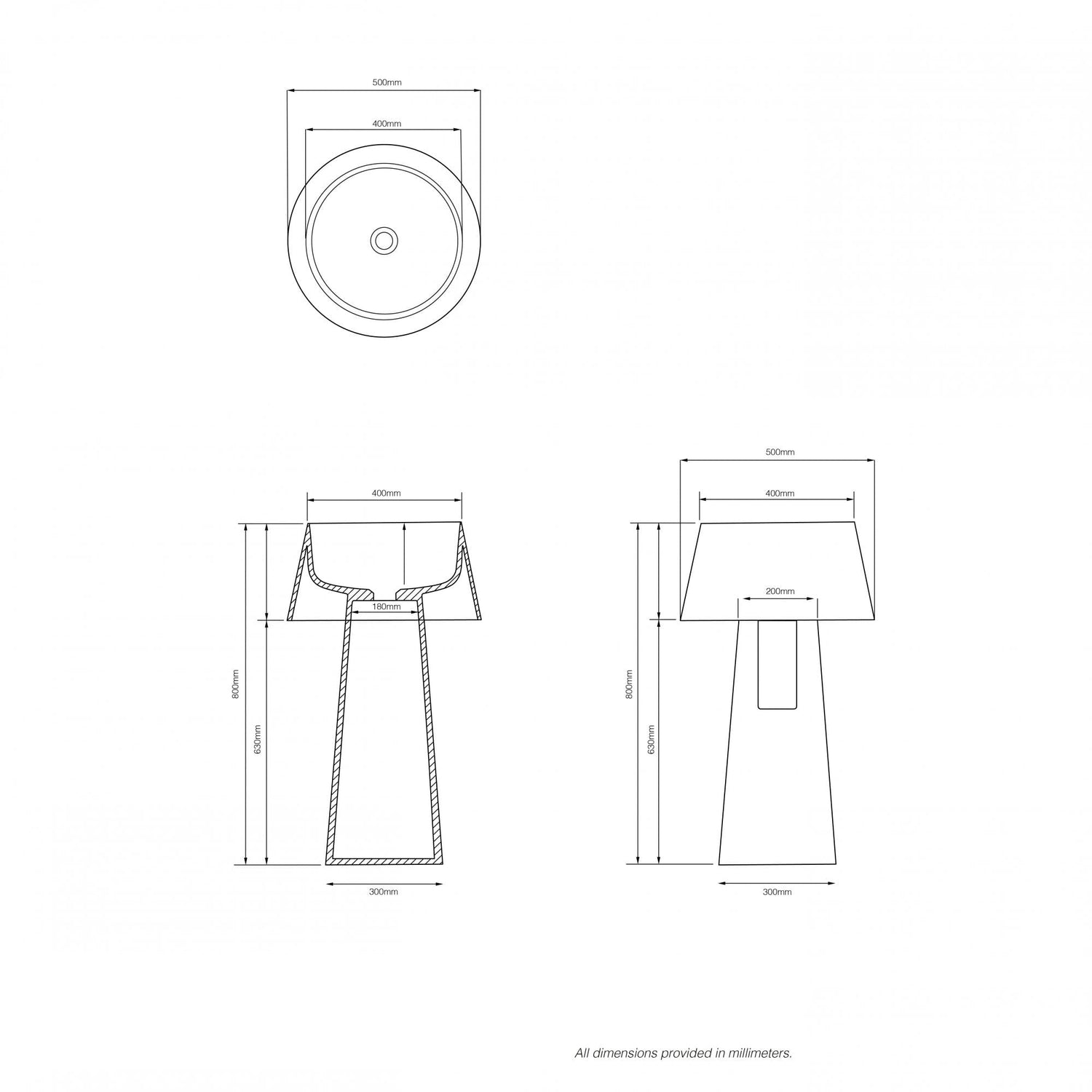 Arabescato Fluted Pedestal Basin - Elsa Home And Beauty