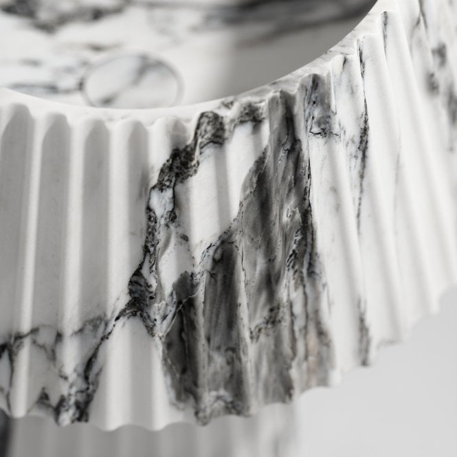 Arabescato Fluted Pedestal Basin - Elsa Home And Beauty