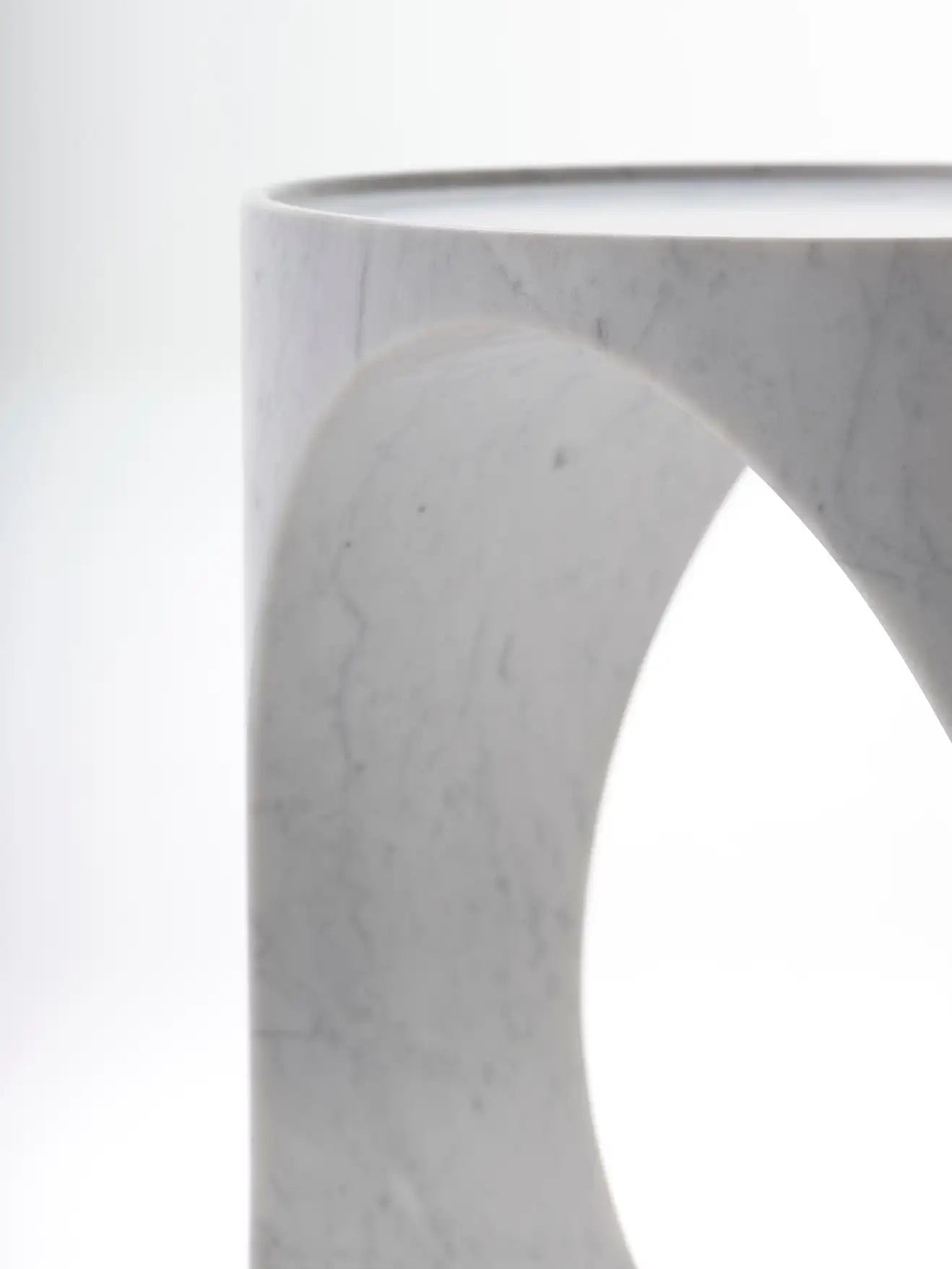 Atlas Sculptural Side Table in Carrara Marble - Elsa Home And Beauty