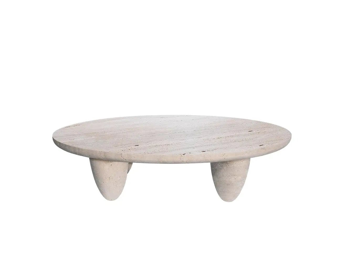 Bomba Outdoor Travertine Coffee Table Oval Shape
