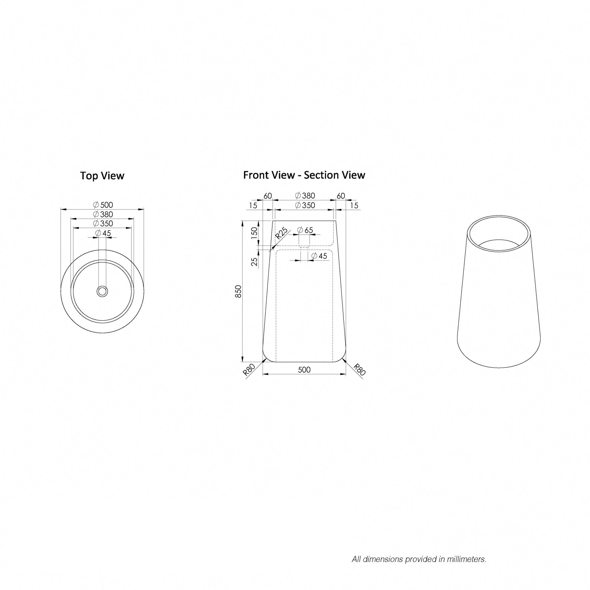 Calacatta Miele Pedestal Basin - Elsa Home And Beauty