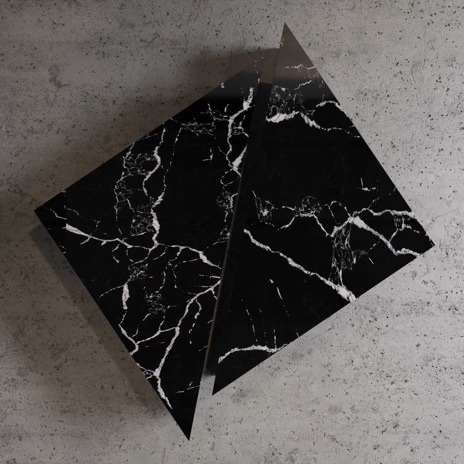 Black Marble Coffee Table Set