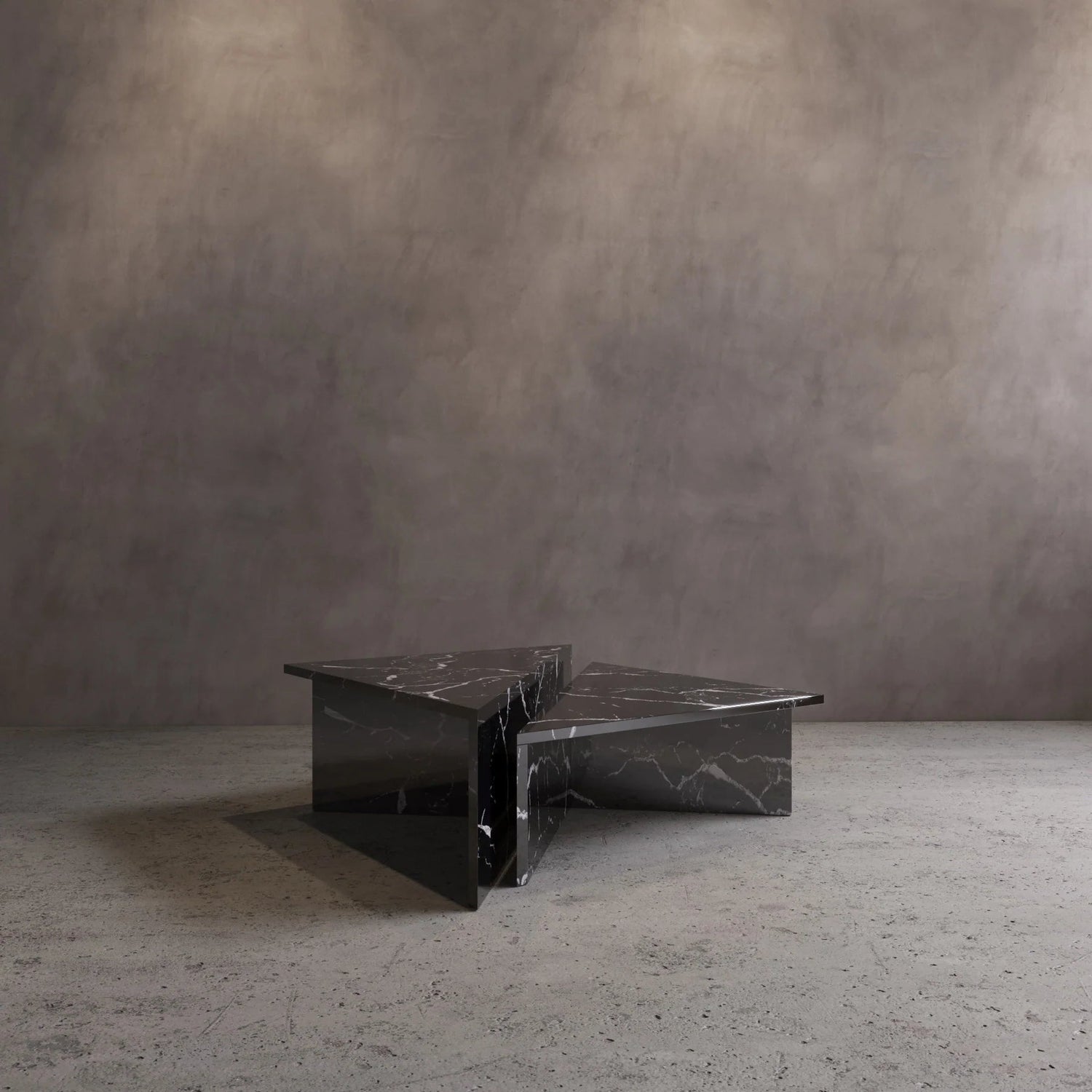 Black Marble Coffee Table Set