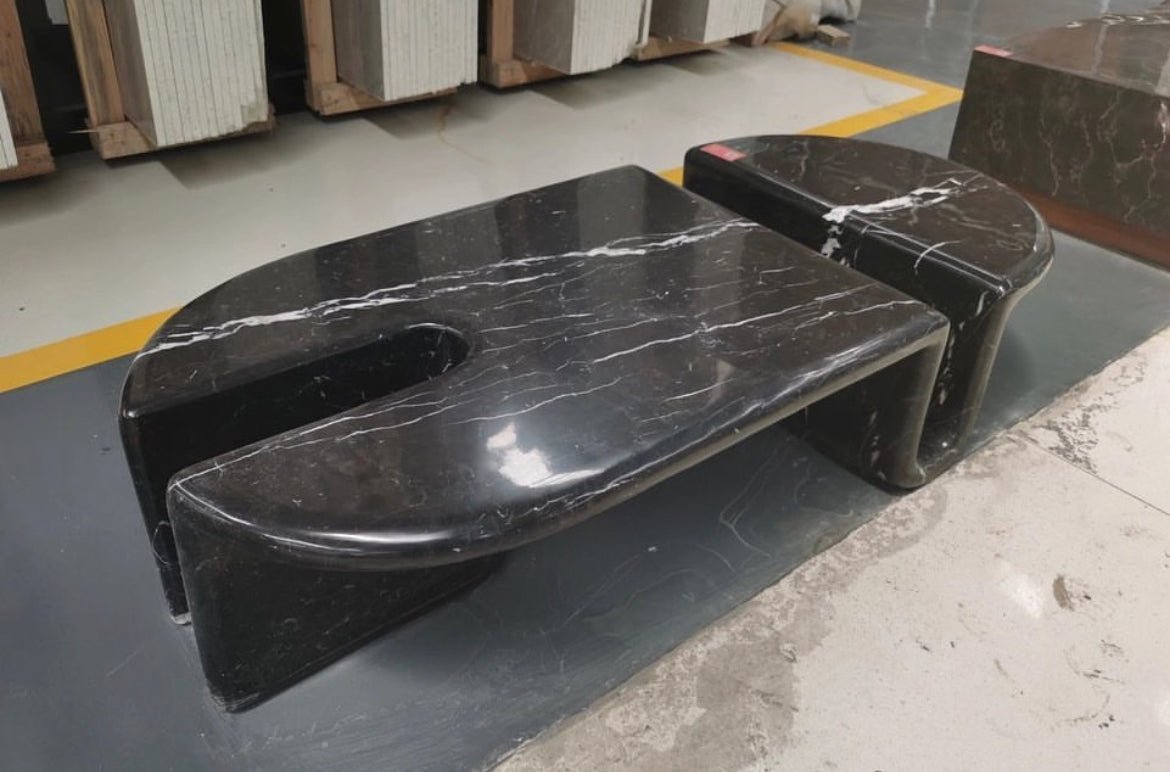 Capella Marble Coffee Table in Nero marble - Elsa Home And Beauty