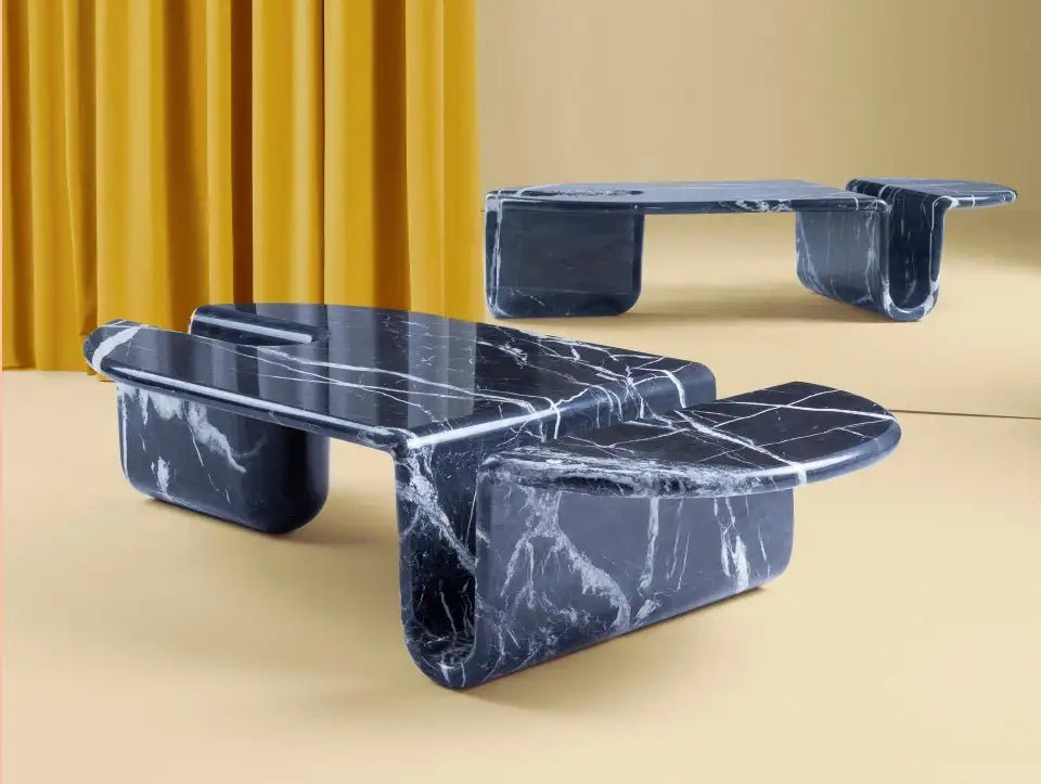 Capella Marble Coffee Table in Nero marble - Elsa Home And Beauty