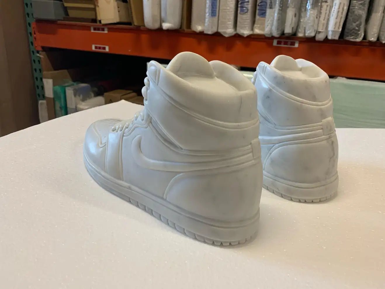 Carrara Marble Sneakers Sculpture - Elsa Home And Beauty