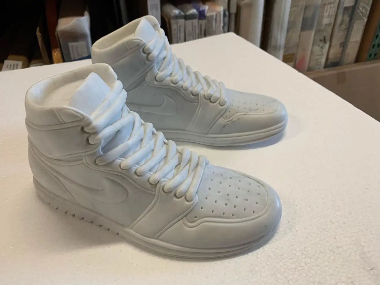Carrara Marble Sneakers Sculpture - Elsa Home And Beauty
