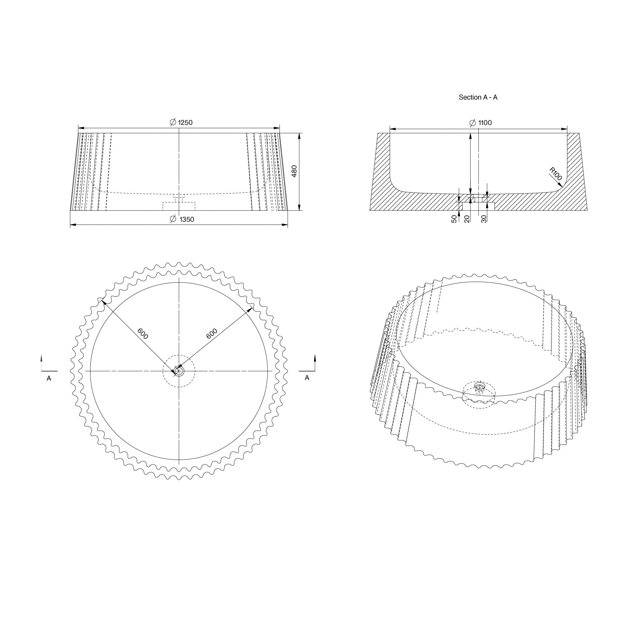 Carrara Round Marble Bathtub - Elsa Home And Beauty
