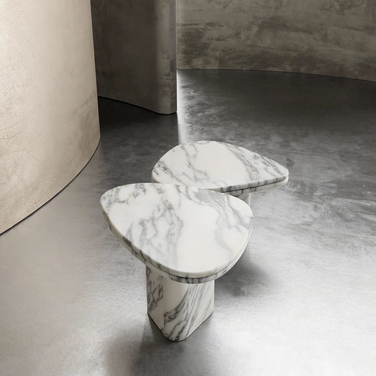 Cyclith Arabescato Marble Nesting Coffee Table Set