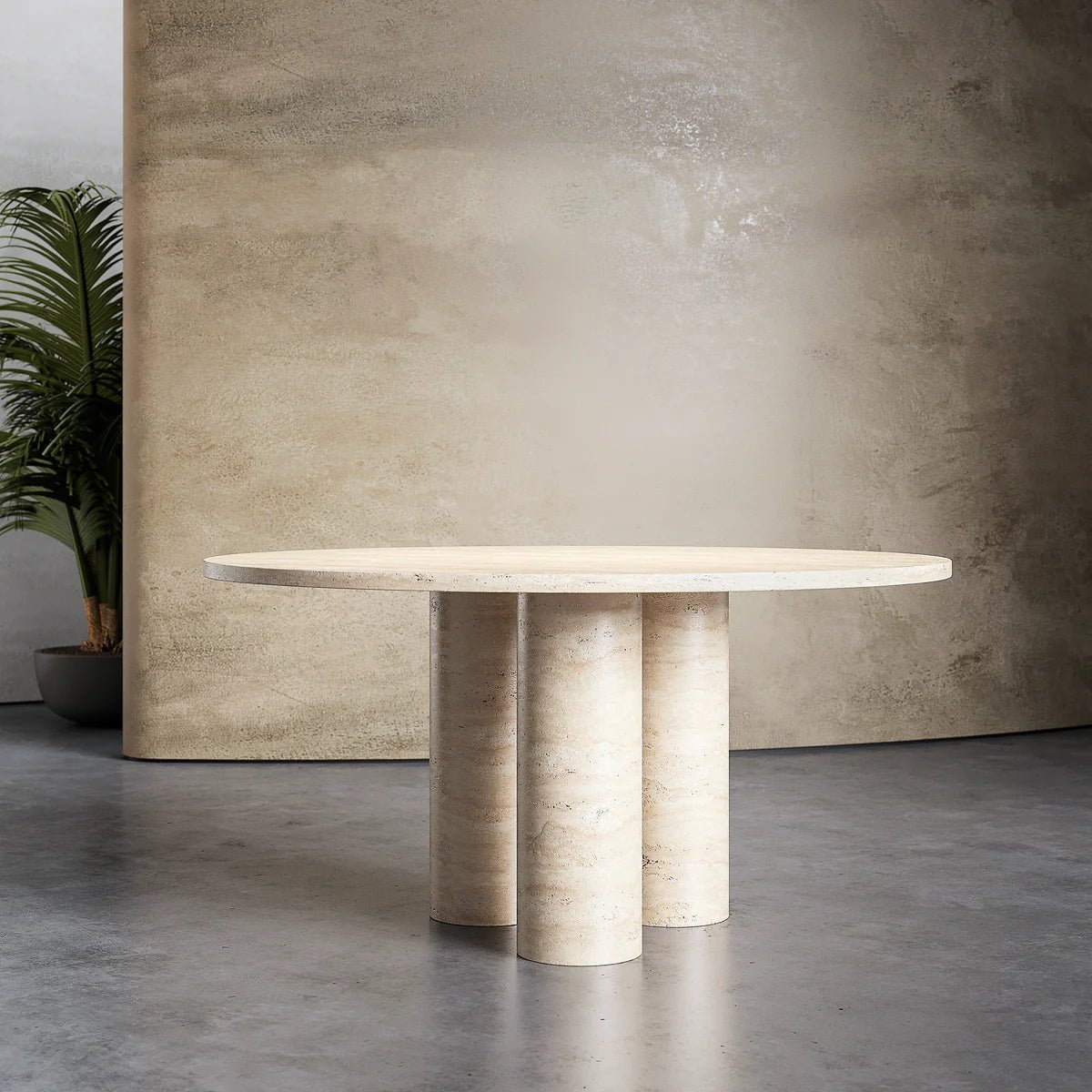 Eclara Travertine Small Dining Table - Elsa Home And Beauty