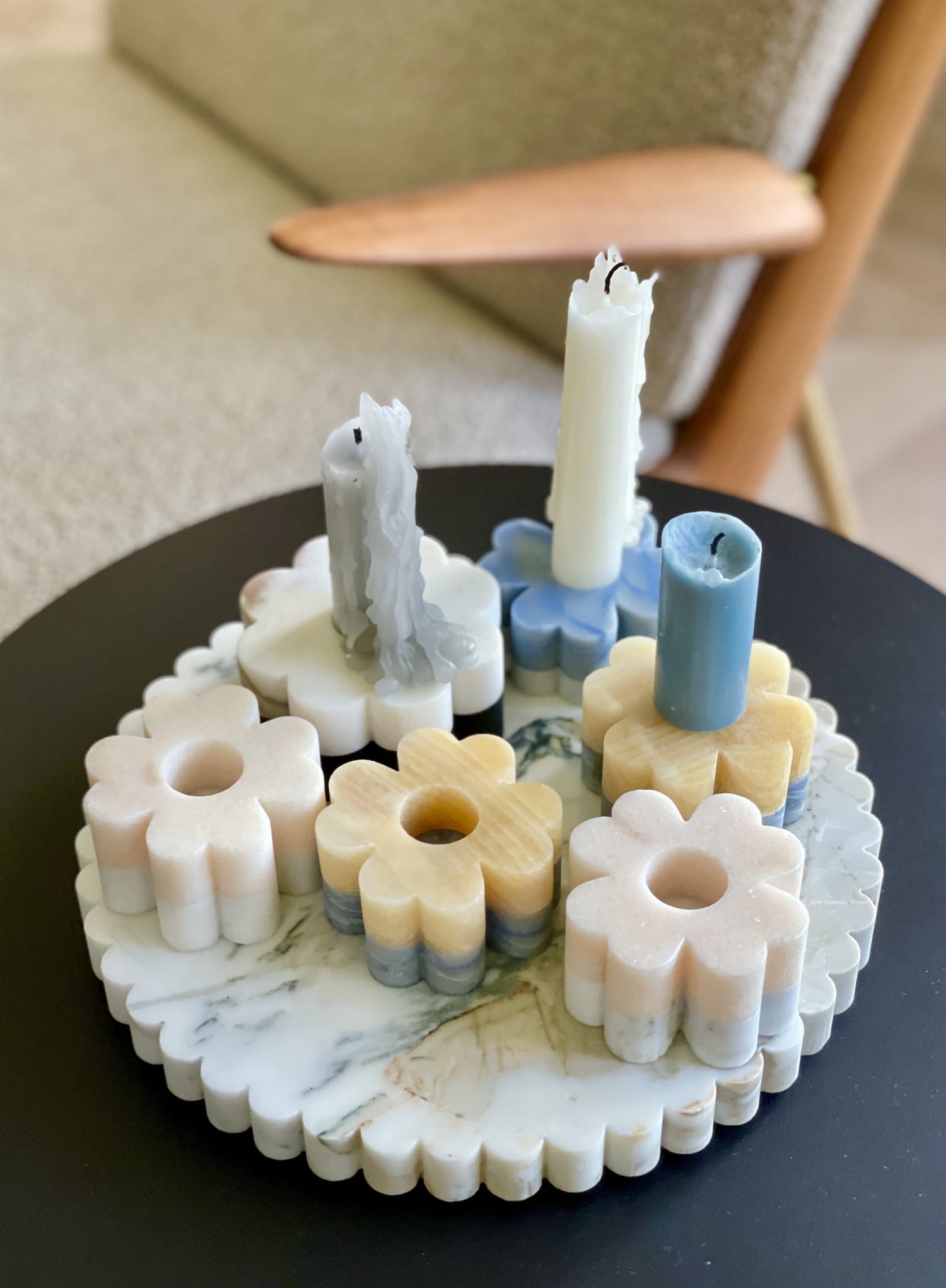 Flower Shaped Candle Holder - Elsa Home And Beauty