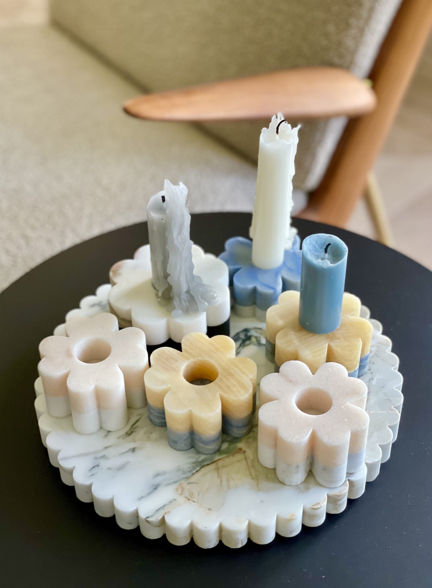 Flower Shaped Candle Holder - Elsa Home And Beauty