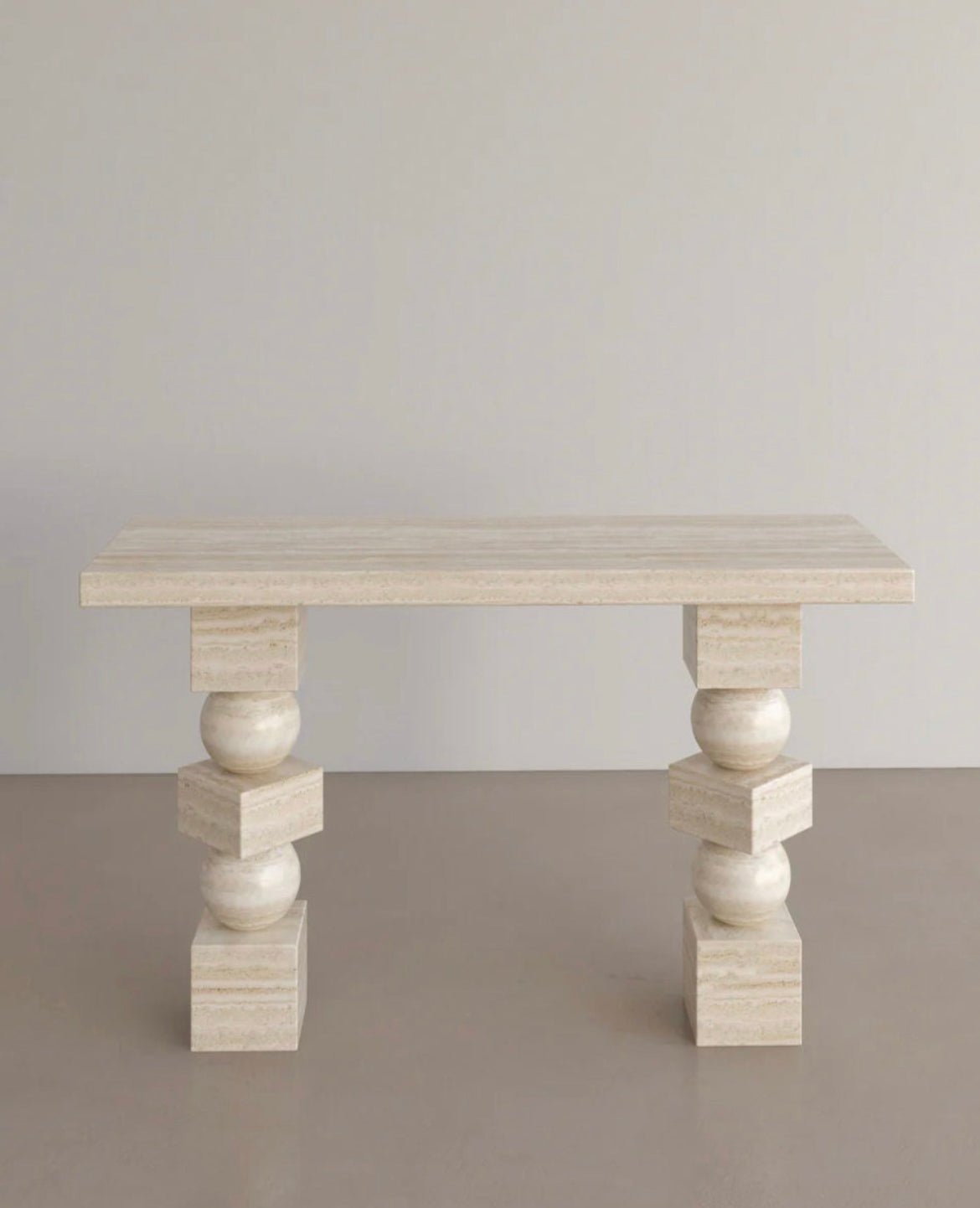 Travertine Console Table