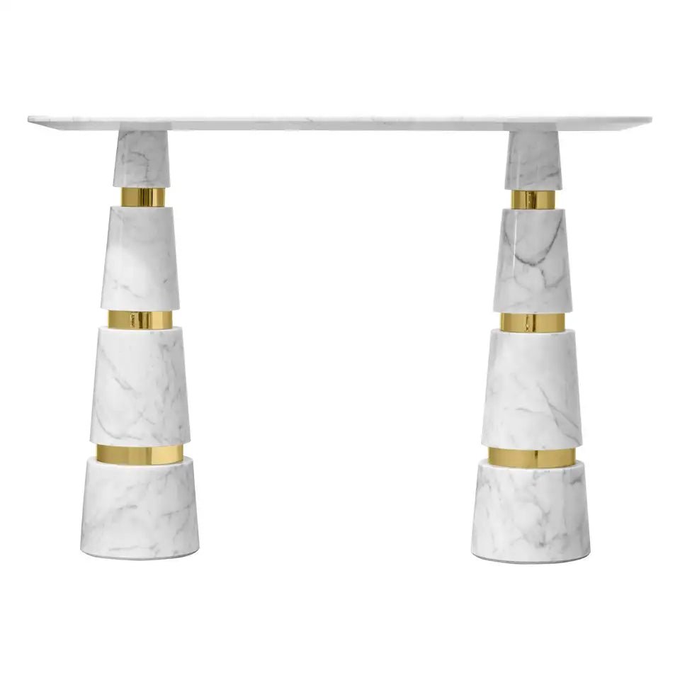 Carrara Brass Console Table
