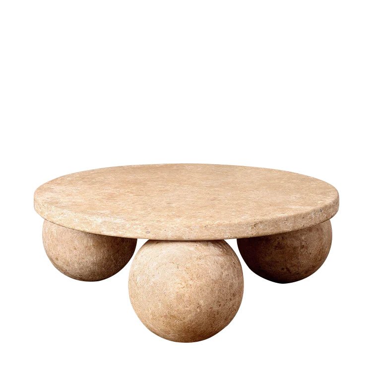 Travertine Round Coffee Table