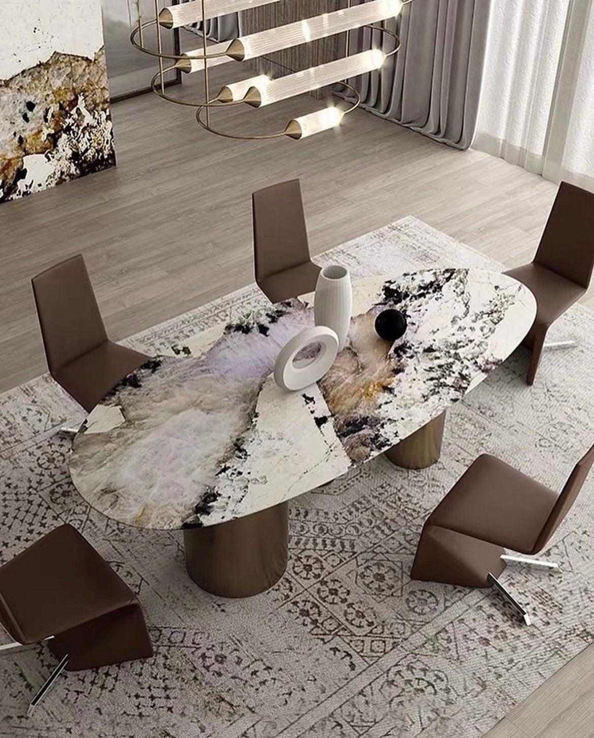 Quartzite Oval Dining Table