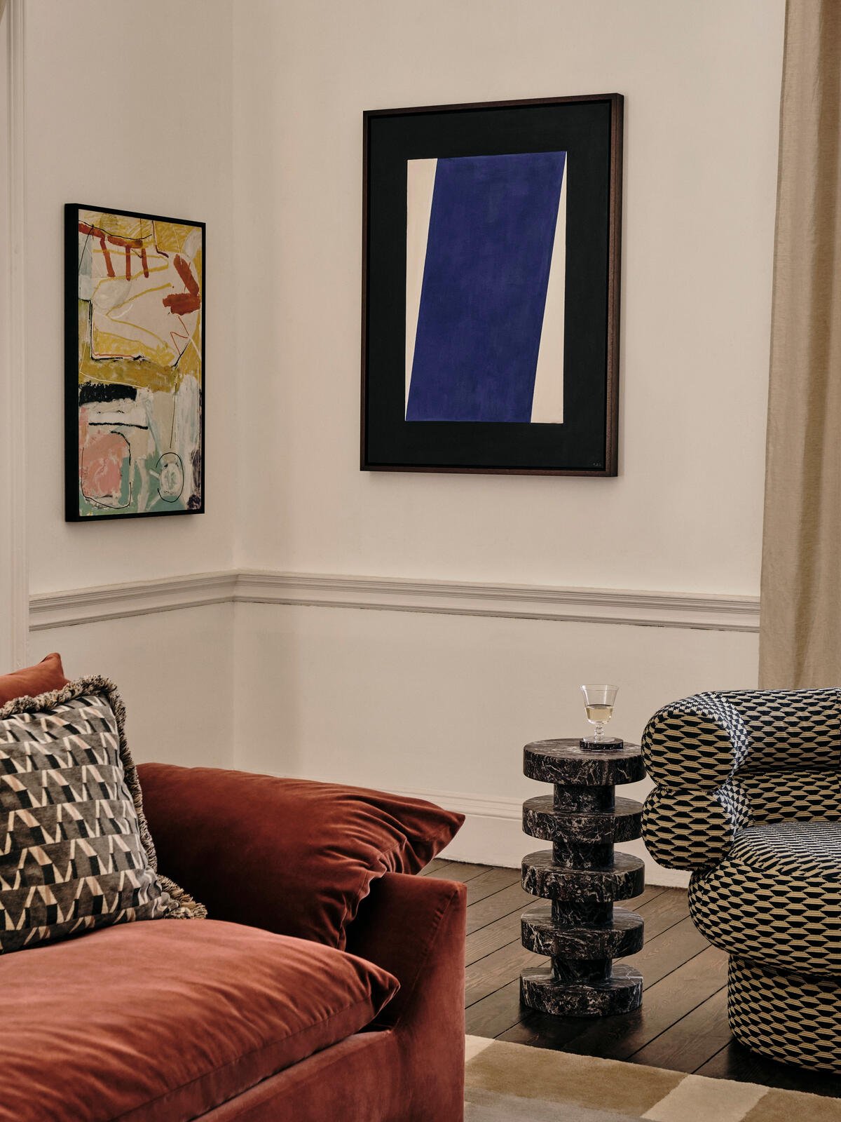 Rosso Lepanto Marble Side Table