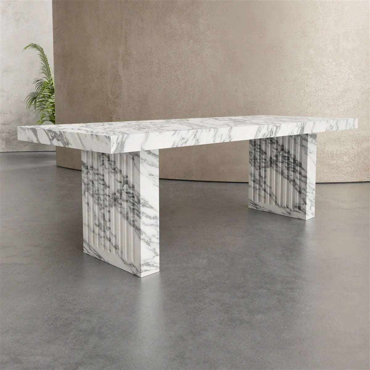 Serene White Marble Dining Table - Elsa Home And Beauty