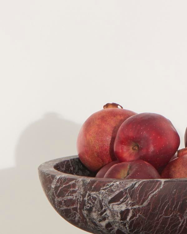 Solid Lapis Blue Marble Fruit Bowl - Elsa Home And Beauty
