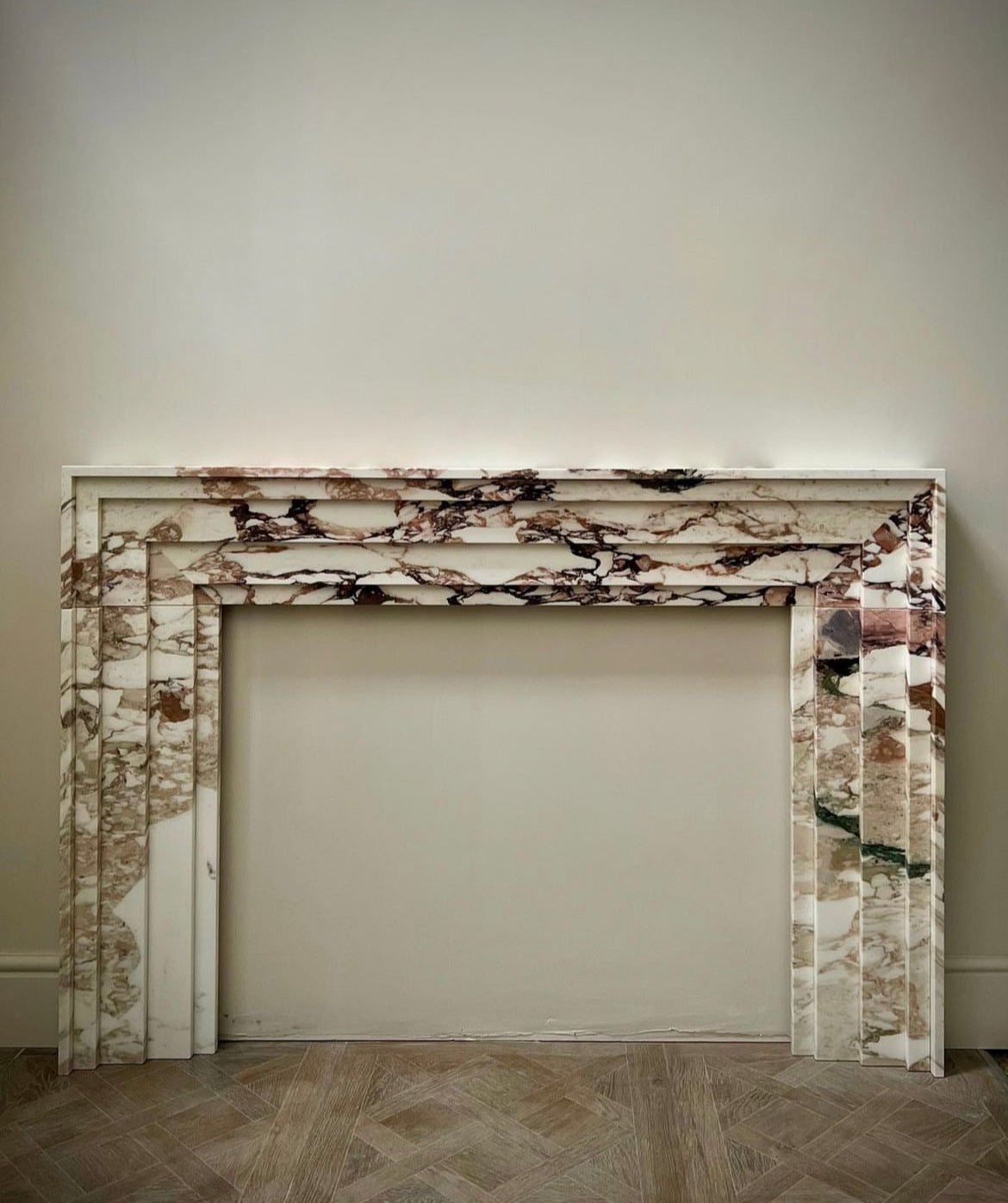 Calacatta Viola Modern Fireplace Surround