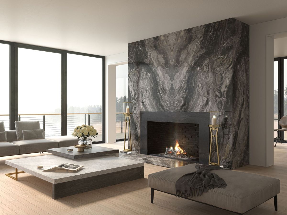 Marble Fireplace Wall