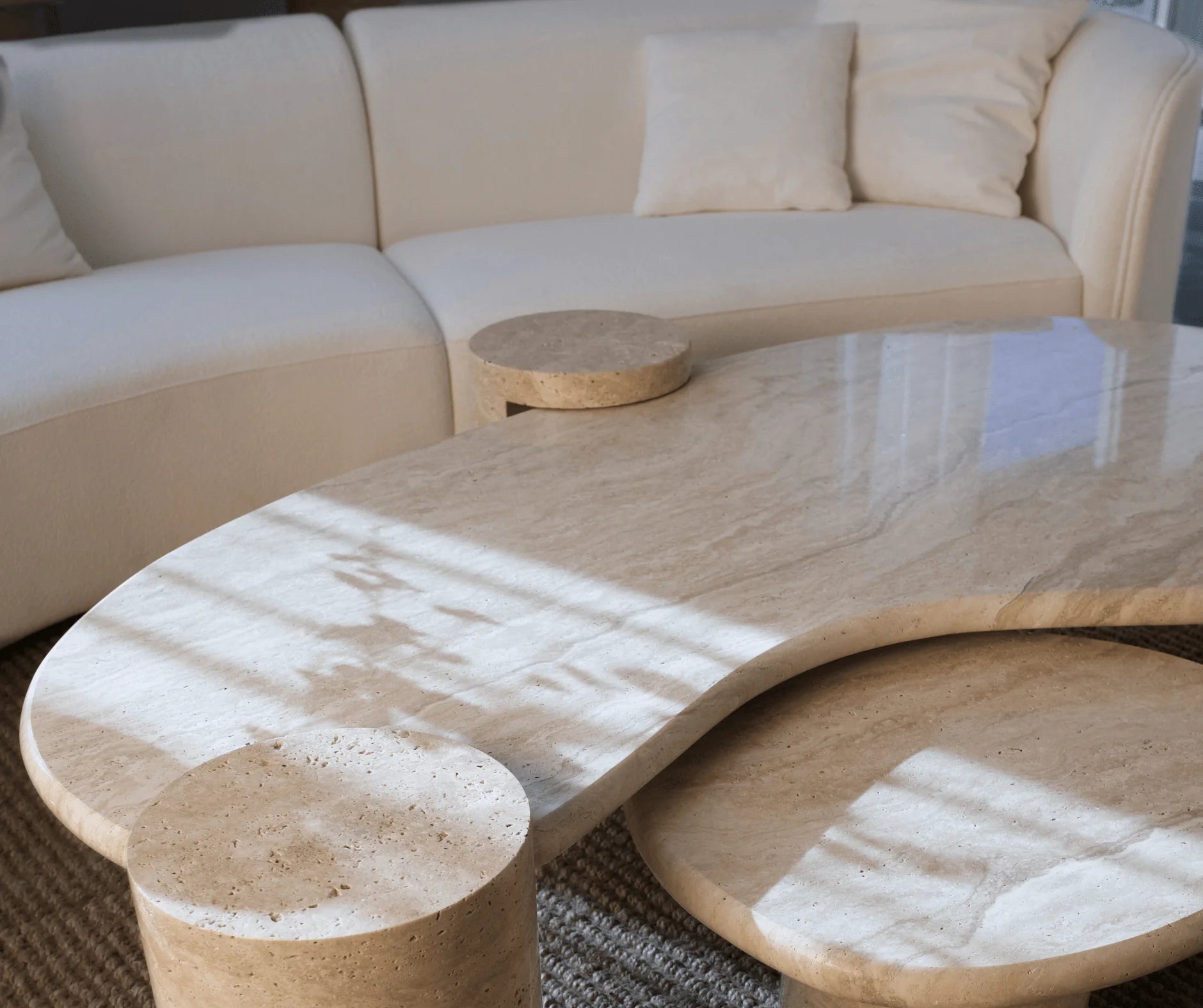 Travertine Navona Coffee Table With Legs